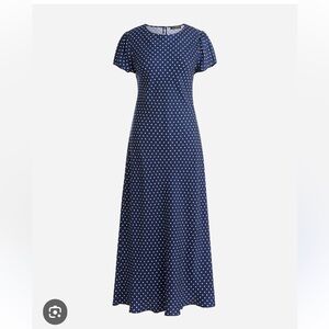 J Crew Short-Sleeve Gwyneth Slip Dress In Becklow Dot